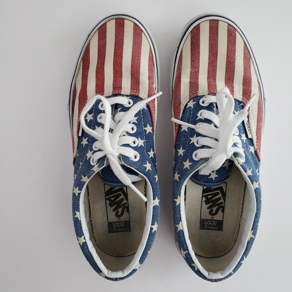 Vans American Flag Shoes Mens 7 Womens 8.5